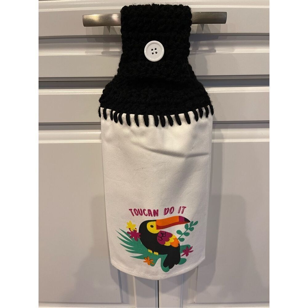 Crochet Top Kitchen Towel- Toucan Do It